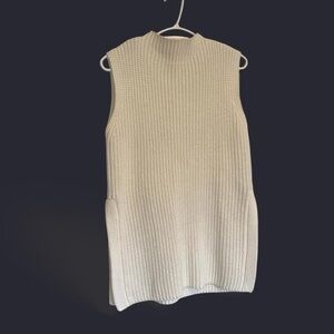 Cream Knit Sleeveless Sweater